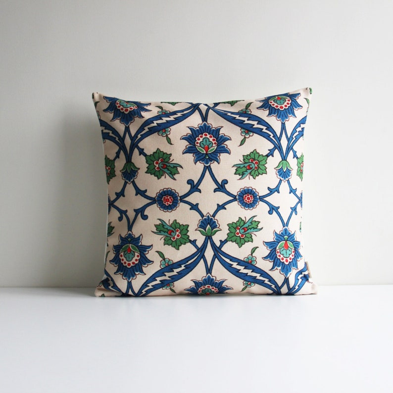 Pillow Cover 20X20 - Throw Pillow Cover Blue Green Art