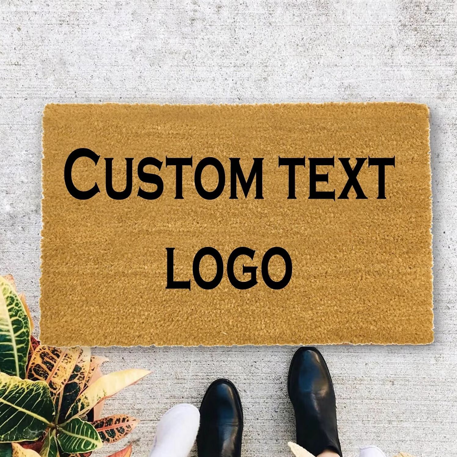 Home Textiles Logo - Custom Text Logo Doormat Fashion Design