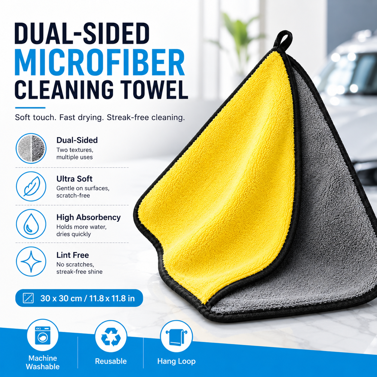 Home Textiles Towel Set - 3/5/10PCS Microfiber Cleaning Towel Soft Absorbent