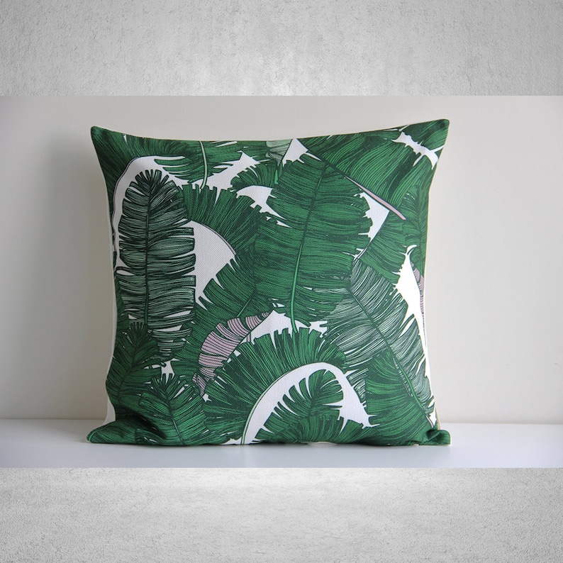 Pillow Cover 20X20 - Throw Pillow Cover Green Palm Tree