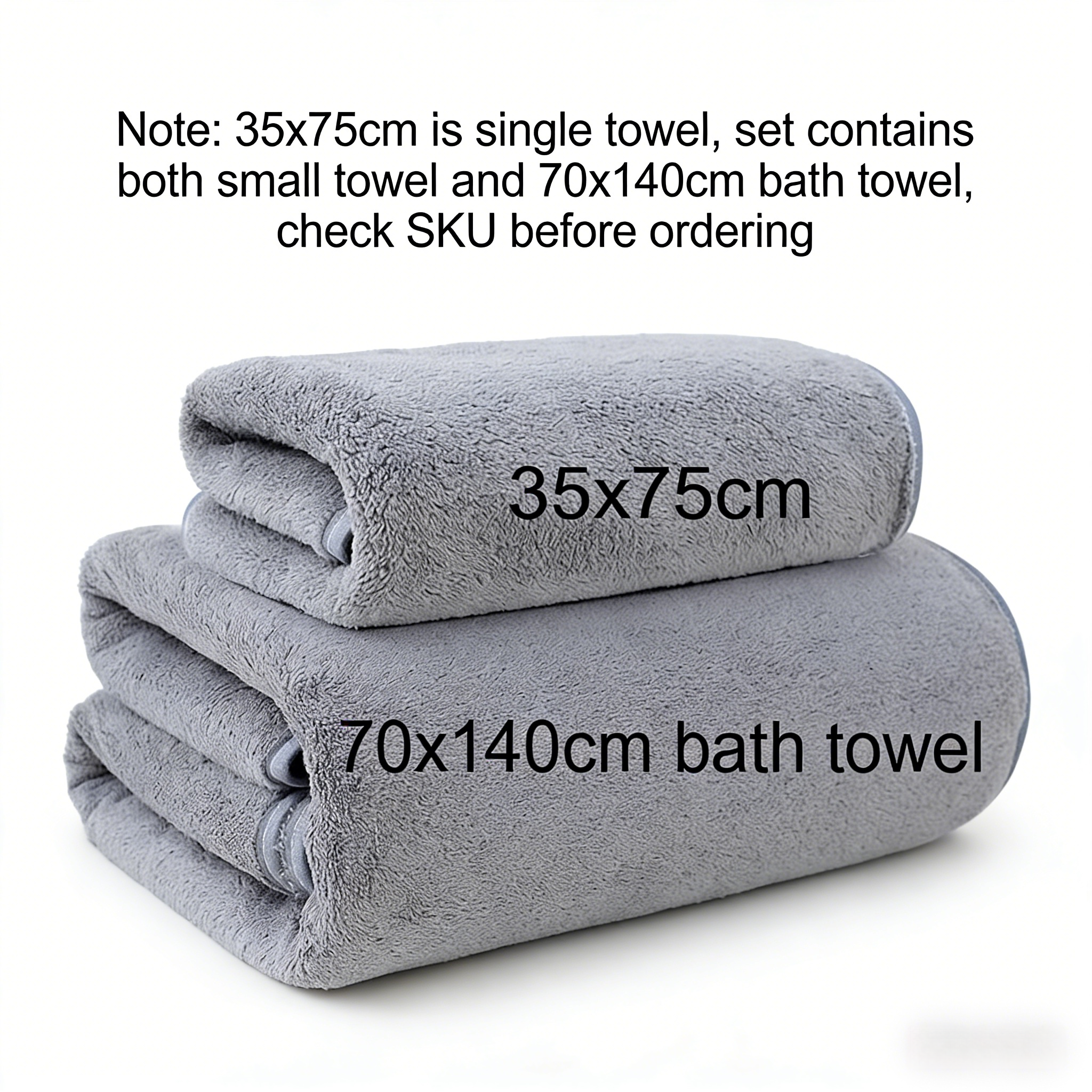 Home Textiles Towel Set - Solid Color Coral Fleece Thickened Towel