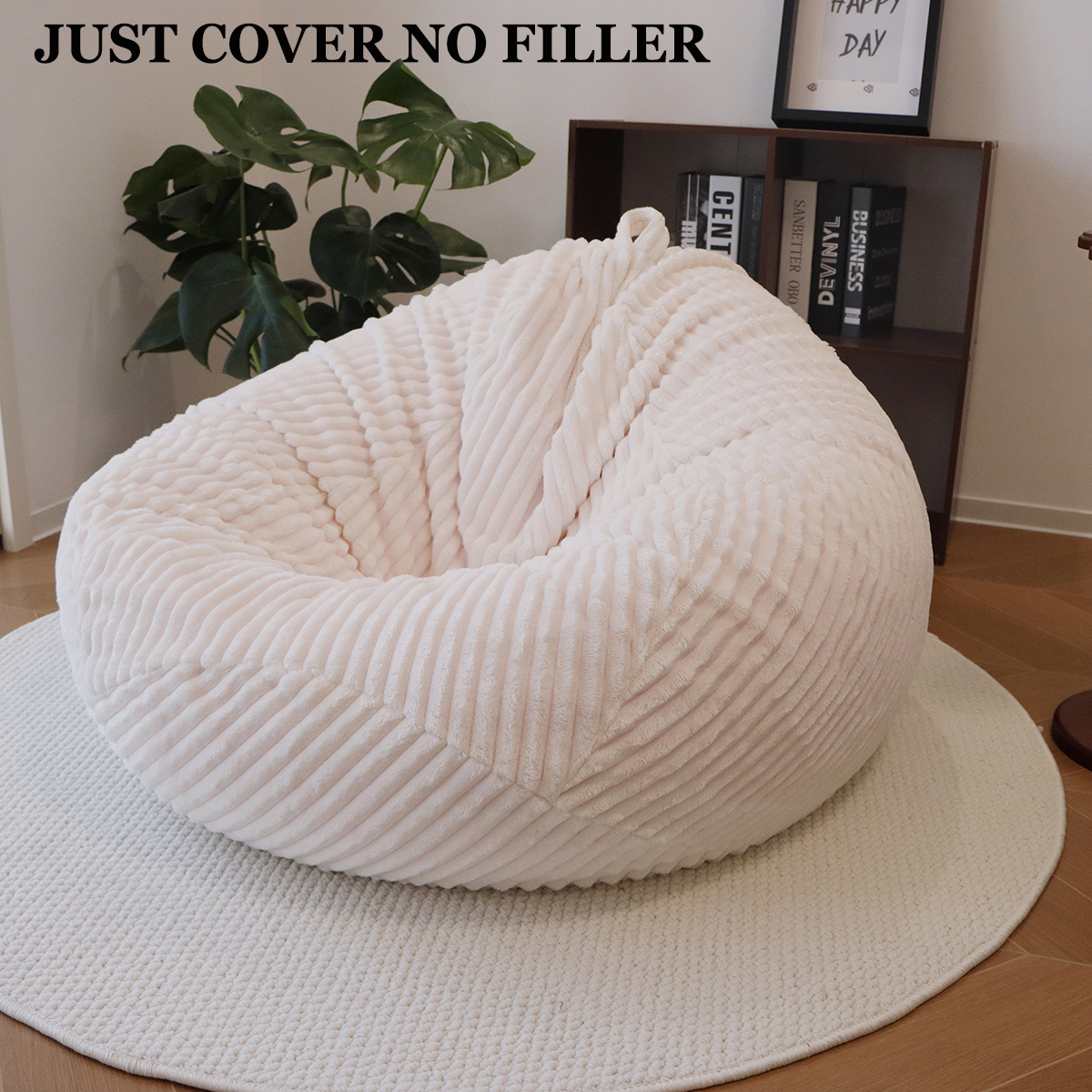 Floor Cushion Pouf - Bean Bag Cover Without Filler Just