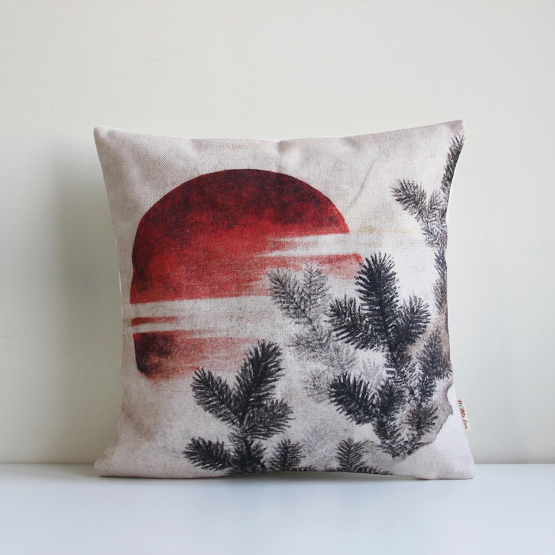 Pillow Cover 20X20 - Throw Pillow Cover Asian Rustic Sun