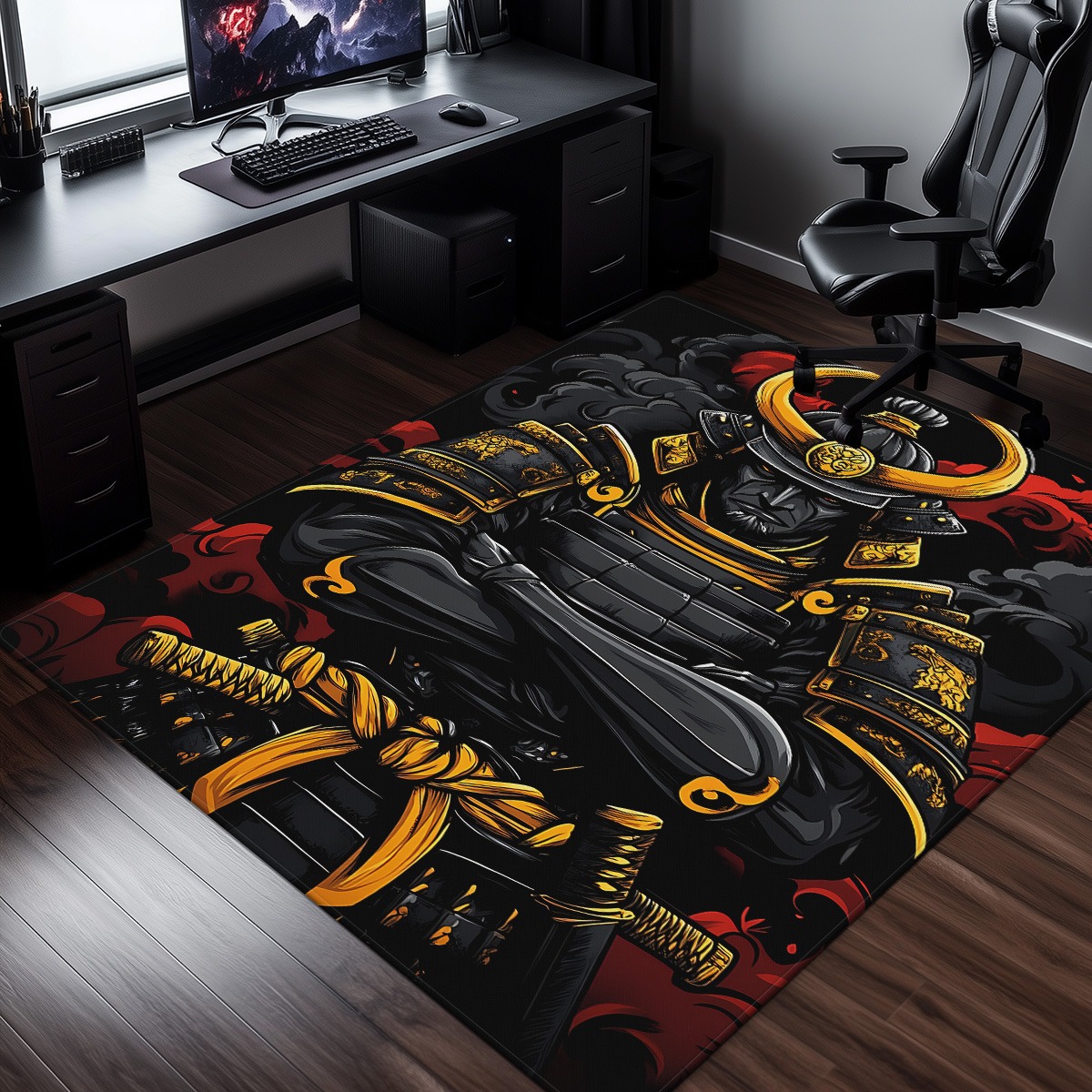 Japanese Home Textiles - Samurai Armor Warrior Japanese Theme Crystal