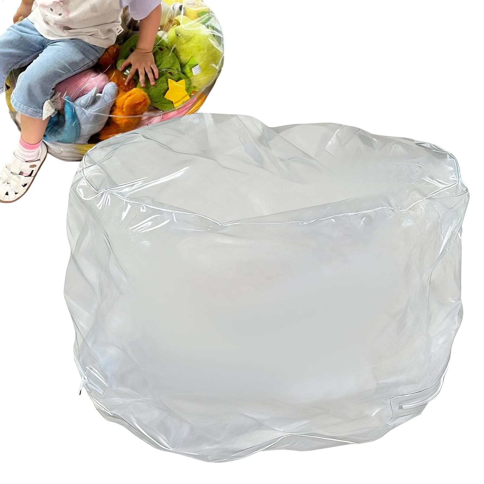 Floor Cushion Pouf - Clear Animal Storage Chair Plush Bean