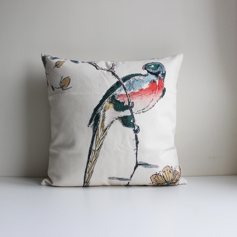 Pillow Cover 20X20 - Throw Pillow Cover Bird Chinoiserie :
