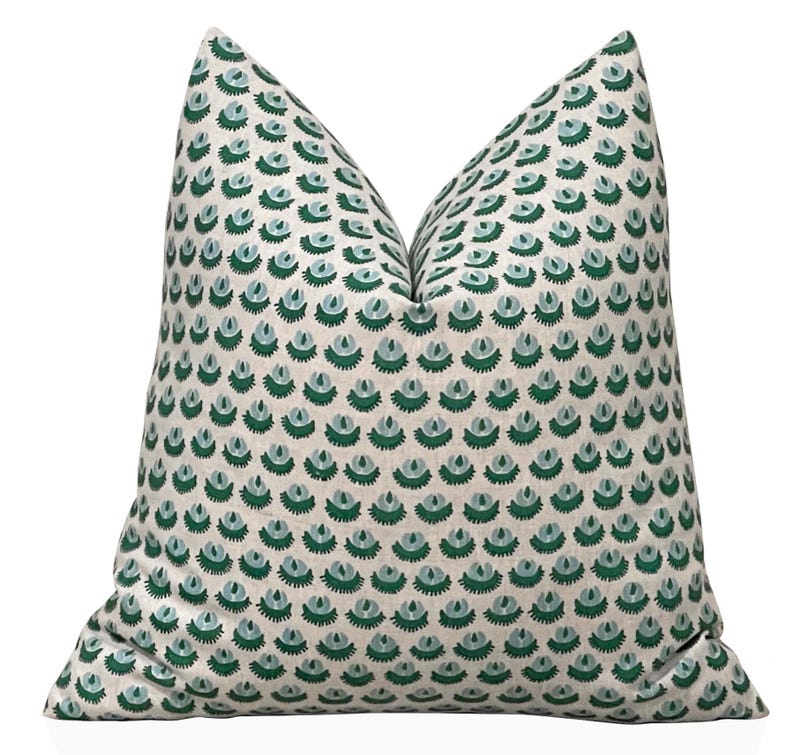 Pillow Cover 20X20 - Emerald Green Cadiz Tiny Floral Throw