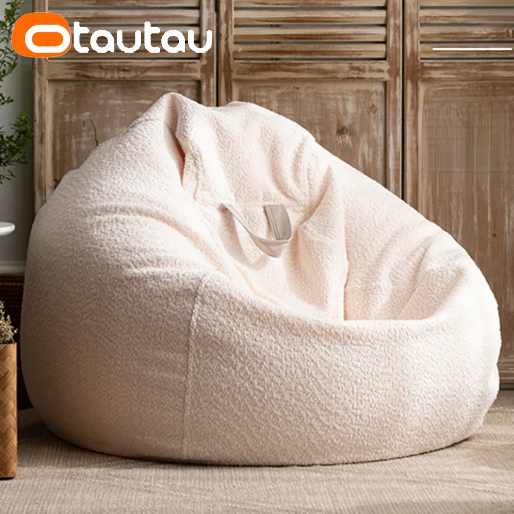 Floor Cushion Pouf - OTAUTAU Thick Soft Chenille Vevet Bean