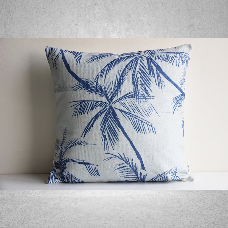 Pillow Cover 20X20 - Purple Blue Palm Tree Throw Pillow