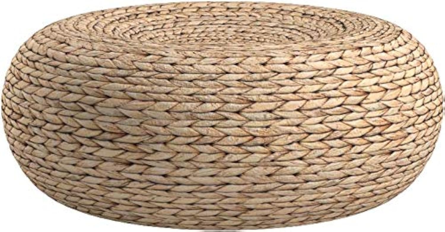 Floor Cushion Pouf - Handmade Straw Flat Floor Pouf Cushion,