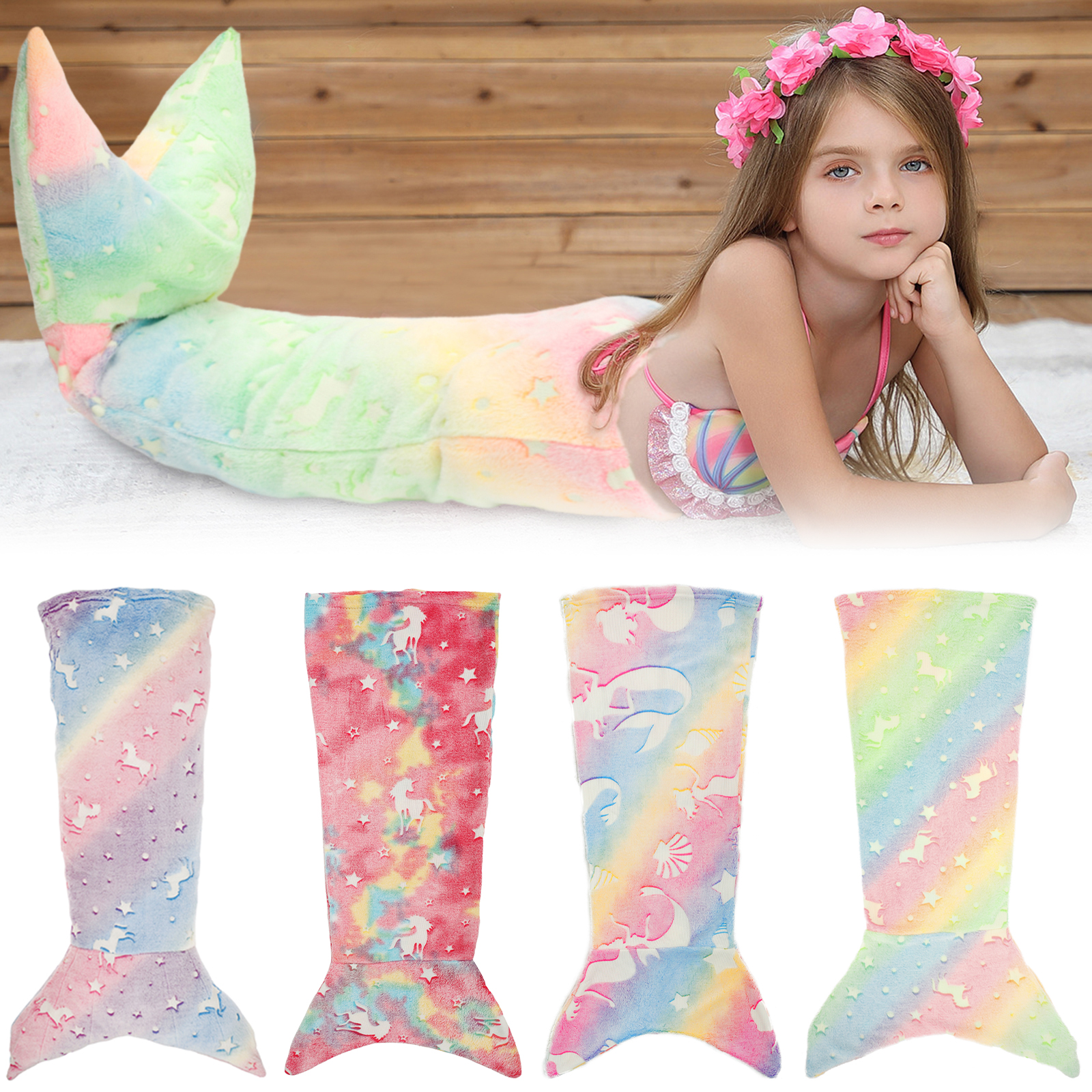 Home Textiles Super Soft - Flannel Mermaid Sleeping Bag Super Soft