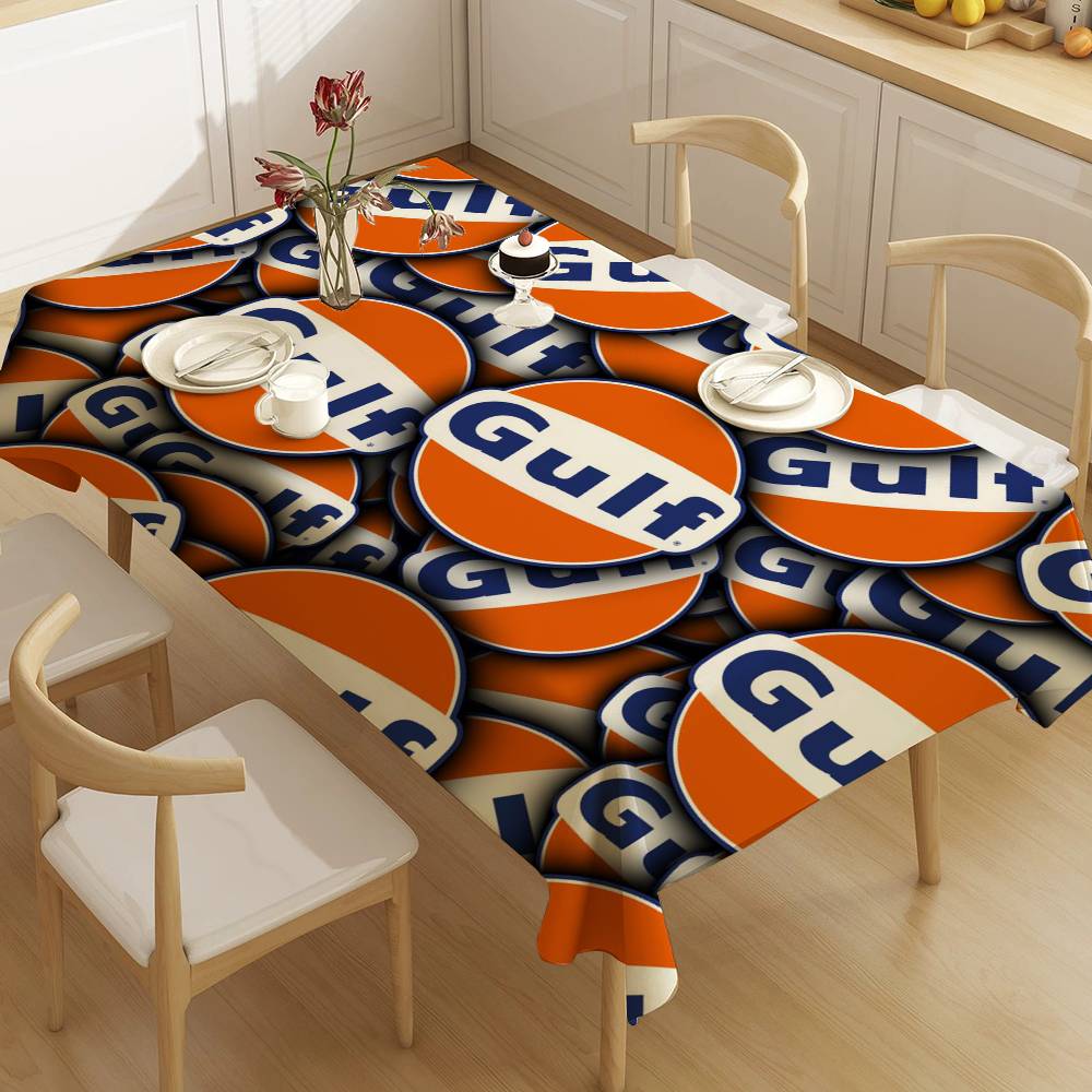 Home Textiles Today Logo - G-Gulfs Racing logo Waterproof Rectangle Tablecloth