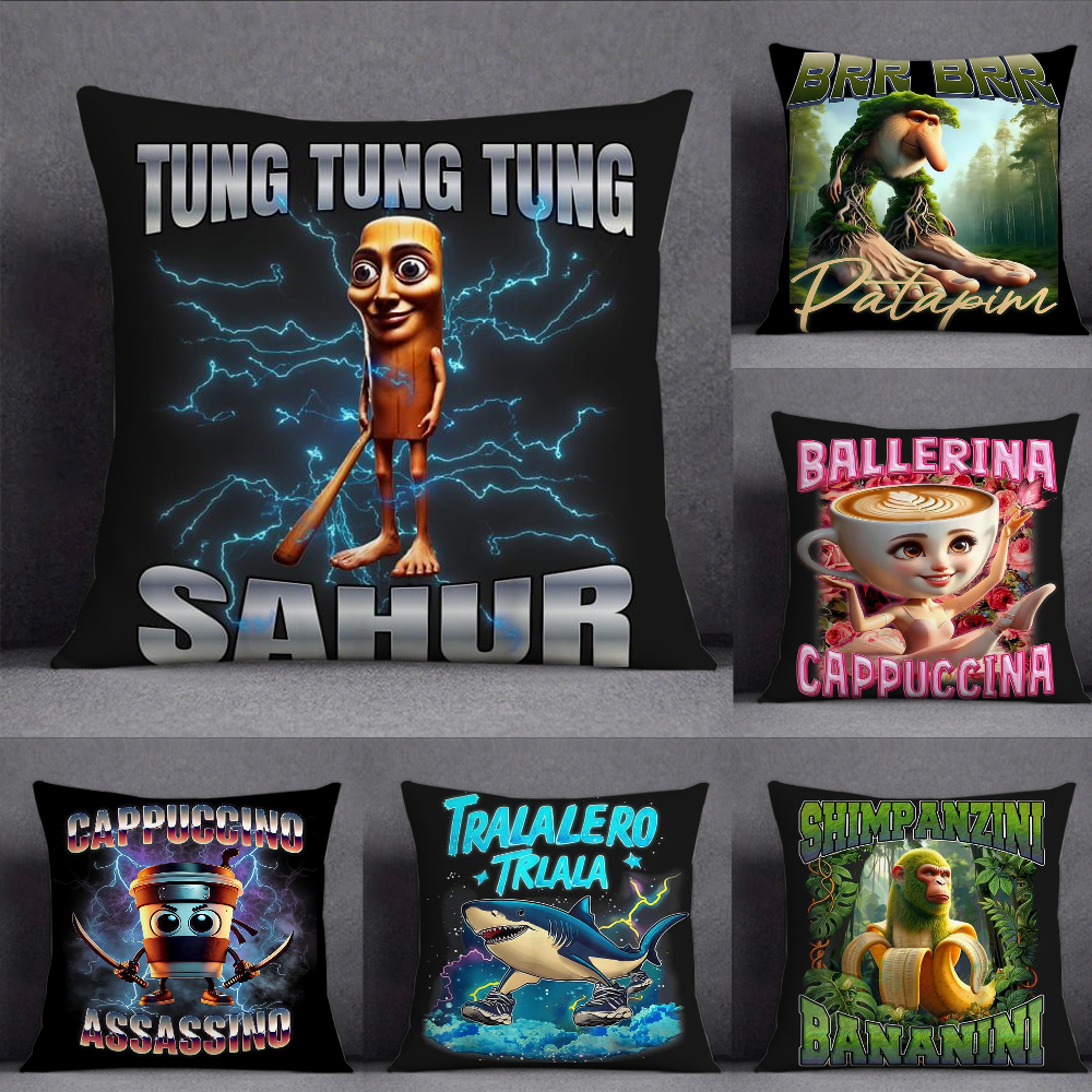 Pillow Cover 20X20 - ITALlAN Brainrot Creative animal Pillow Case
