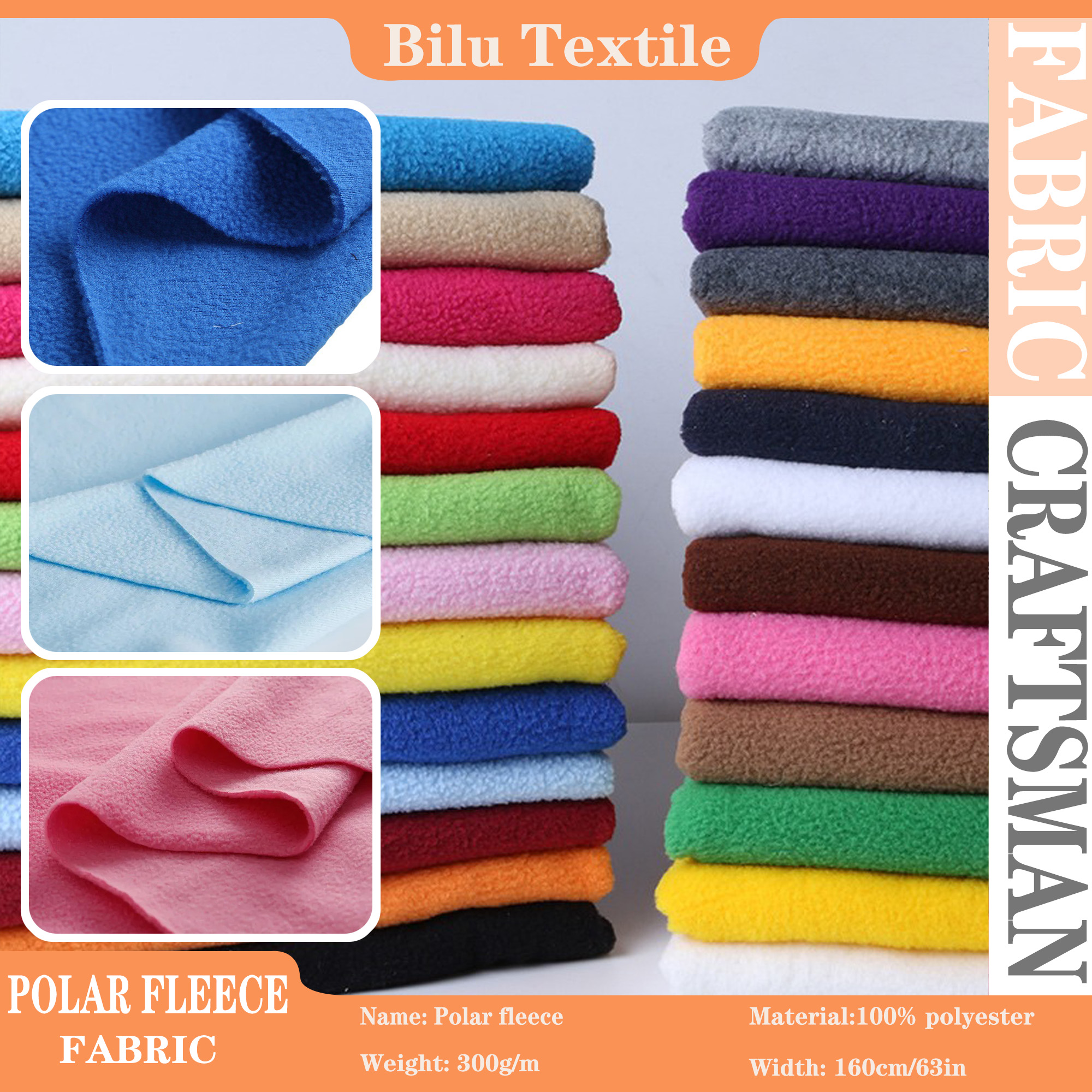 Home Textiles Premium - 0.5M/1M/2M/3M Premium 300GSM Polar Fleece Fabric