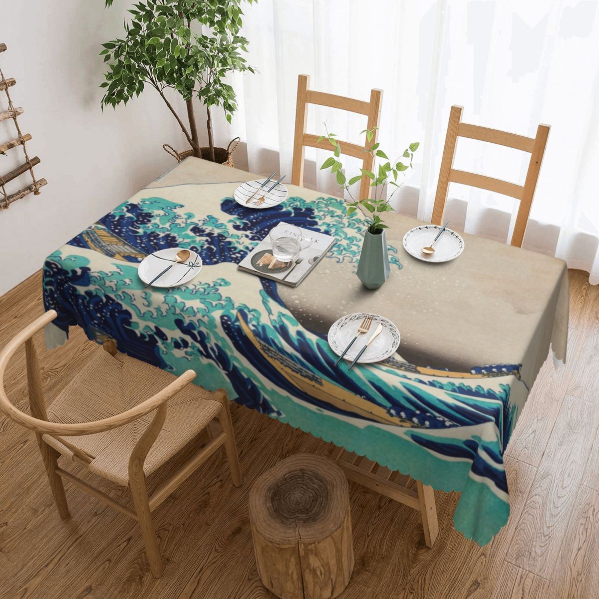 Japanese Home Textiles - Great Wave Off Kanagawa Vintage Japanese