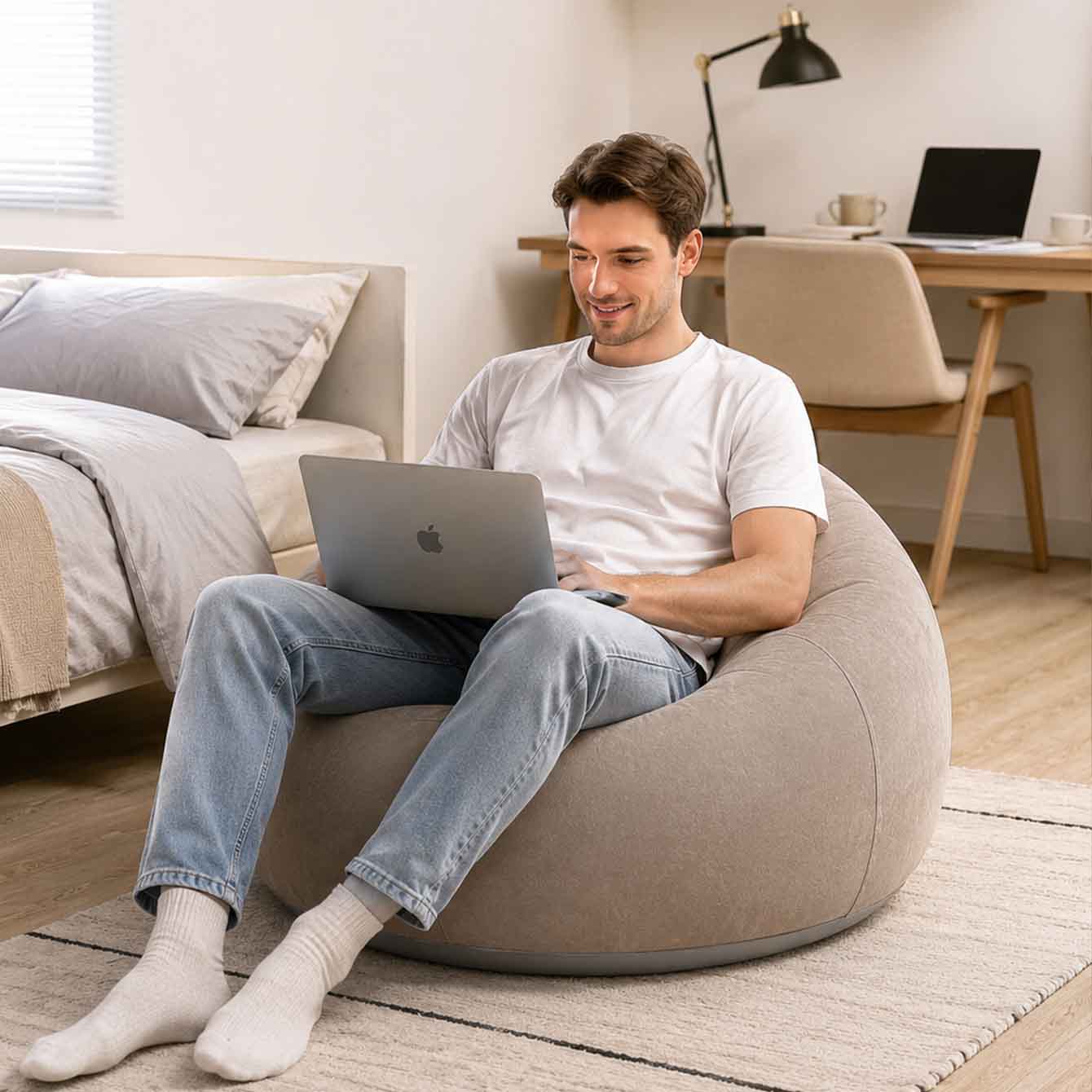 1PC Inflatable Bean Bag Chairs - Floor Cushion Pouf review and price