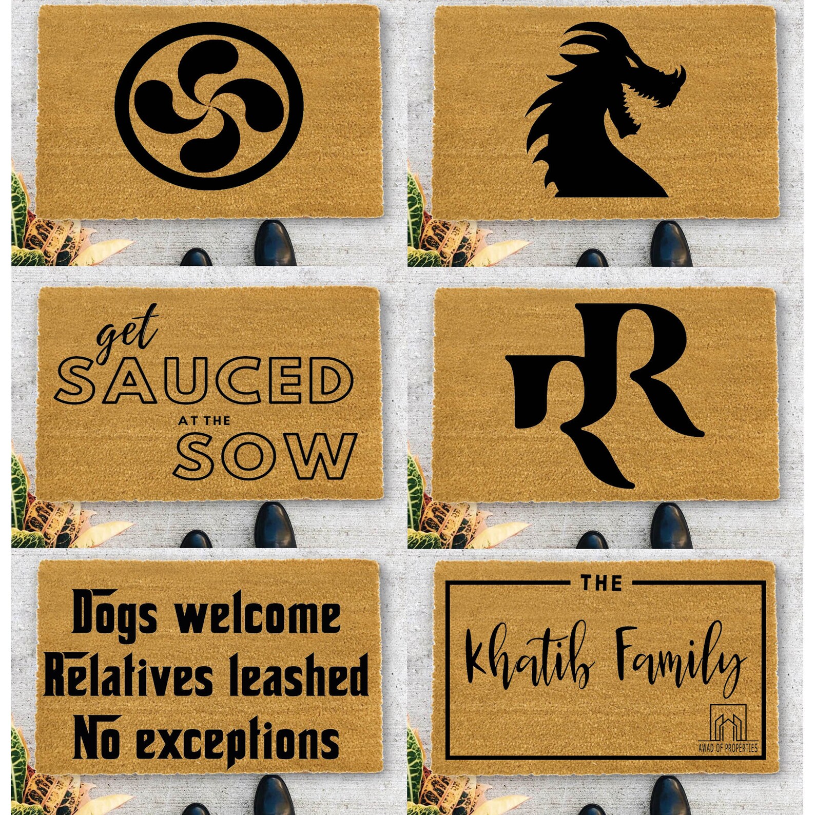 Custom Text Logo Doormat Fashi - Home Textiles Logo review and price