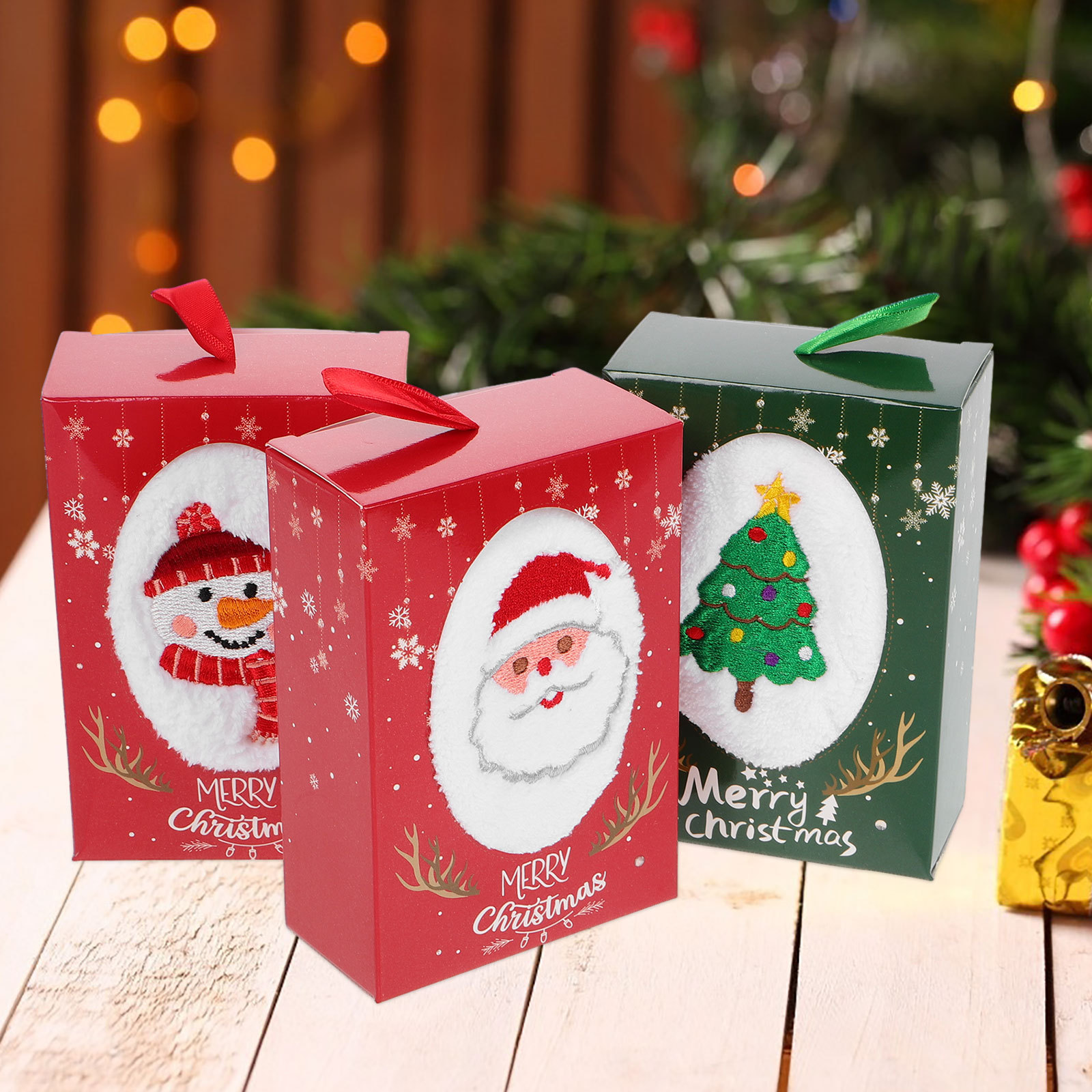 3Pcs Christmas Hand Towel Set  - Home Textiles Towel Set review and price