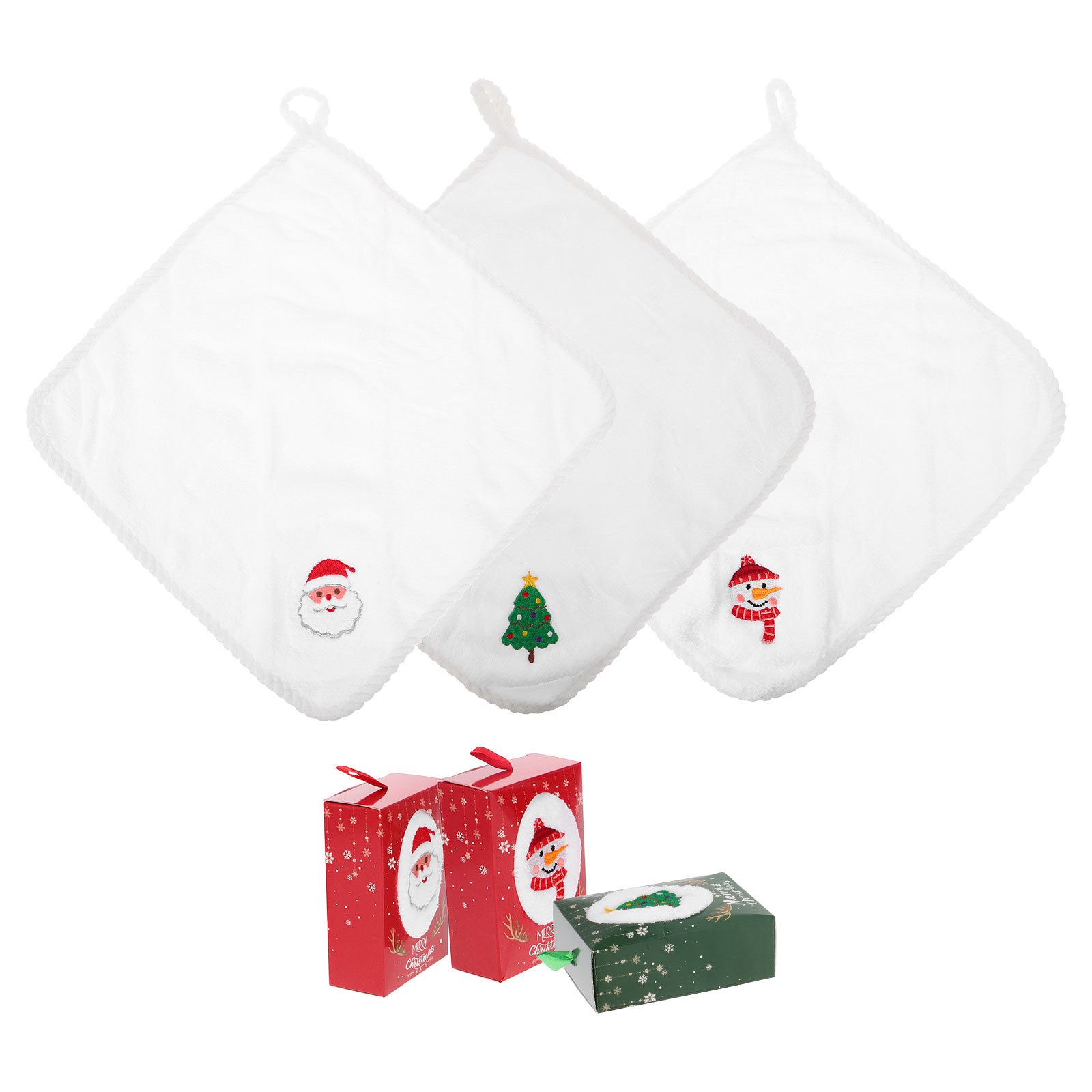 3Pcs Christmas Hand Towel Set  - Home Textiles Towel Set review and price