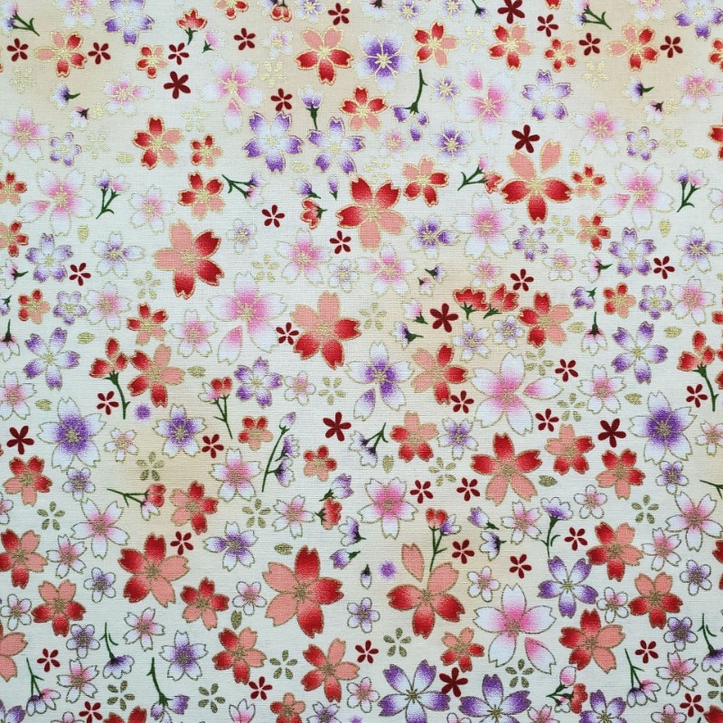 Cotton Gold Foil Printed Fabri - Japanese Home Textiles review and price