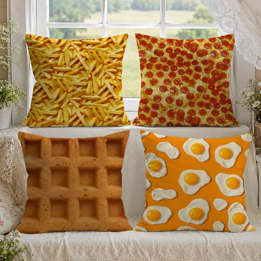 Fried Egg Pizza Waffle Pillow  - Home Textiles Premium review and price