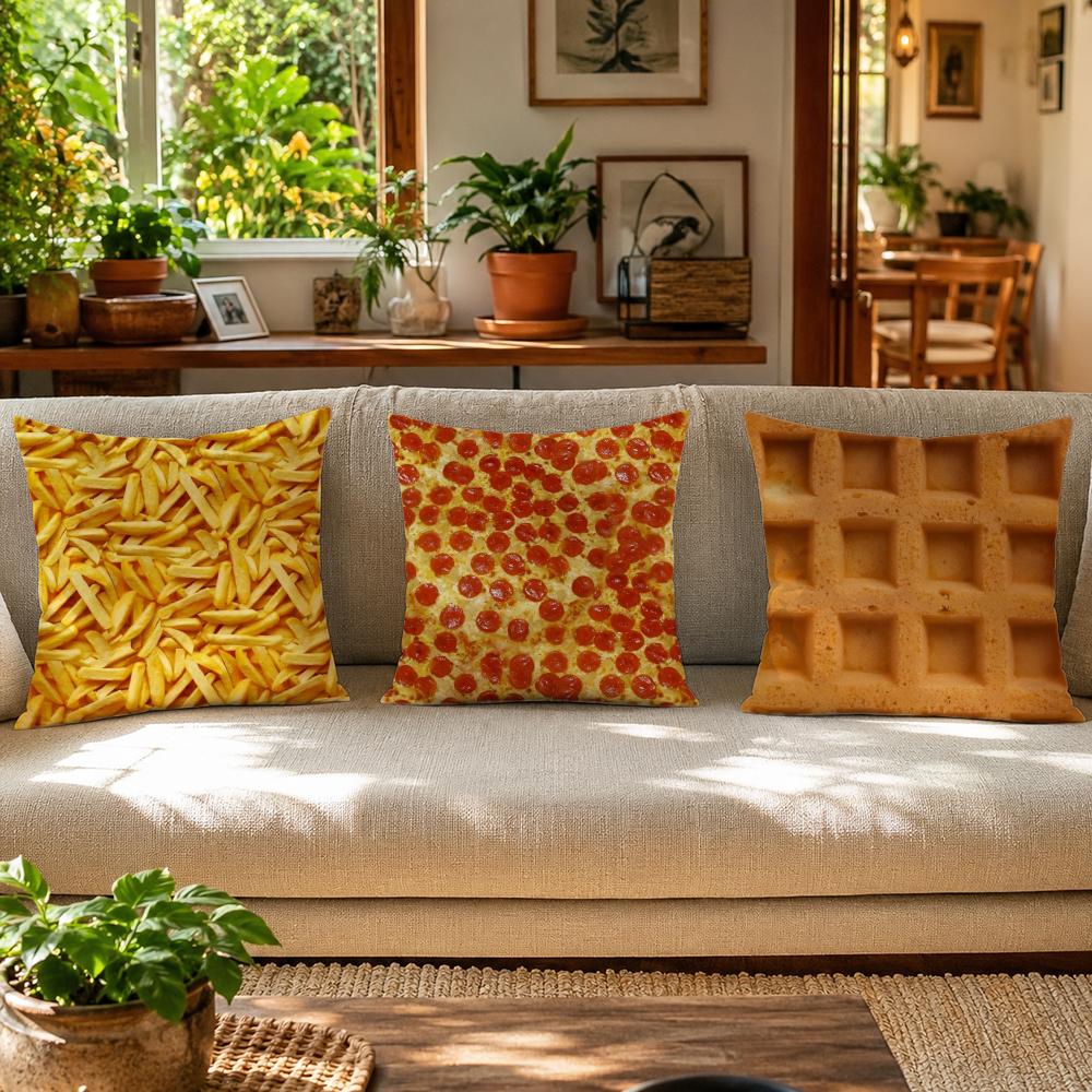 Fried Egg Pizza Waffle Pillow  - Home Textiles Premium review and price