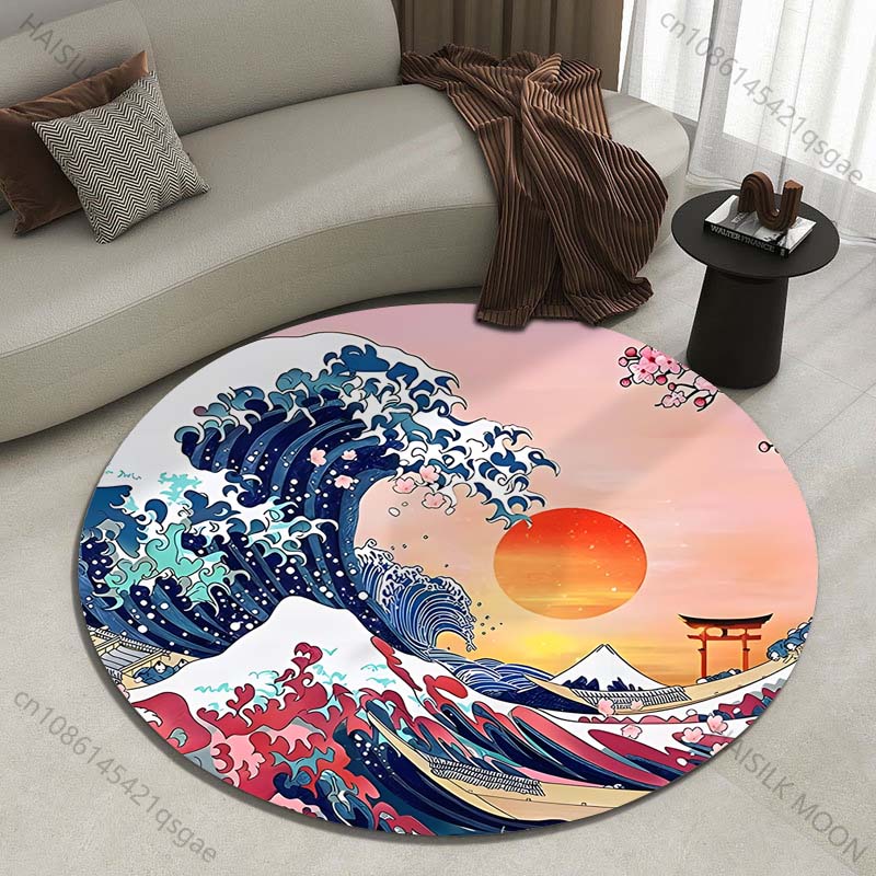 Retro Japanese Kanagawa Waves  - Japanese Home Textiles review and price