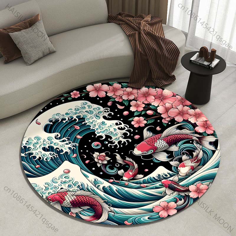 Retro Japanese Kanagawa Waves  - Japanese Home Textiles review and price