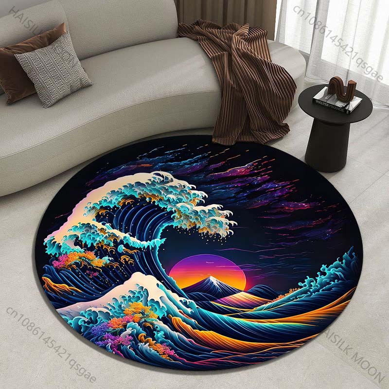 Retro Japanese Kanagawa Waves  - Japanese Home Textiles review and price