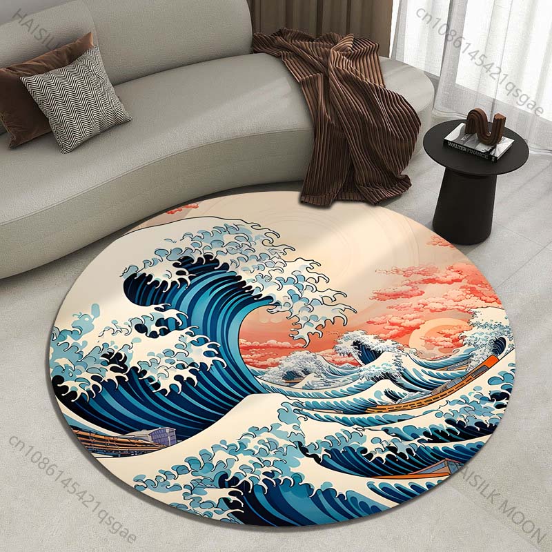 Retro Japanese Kanagawa Waves  - Japanese Home Textiles review and price