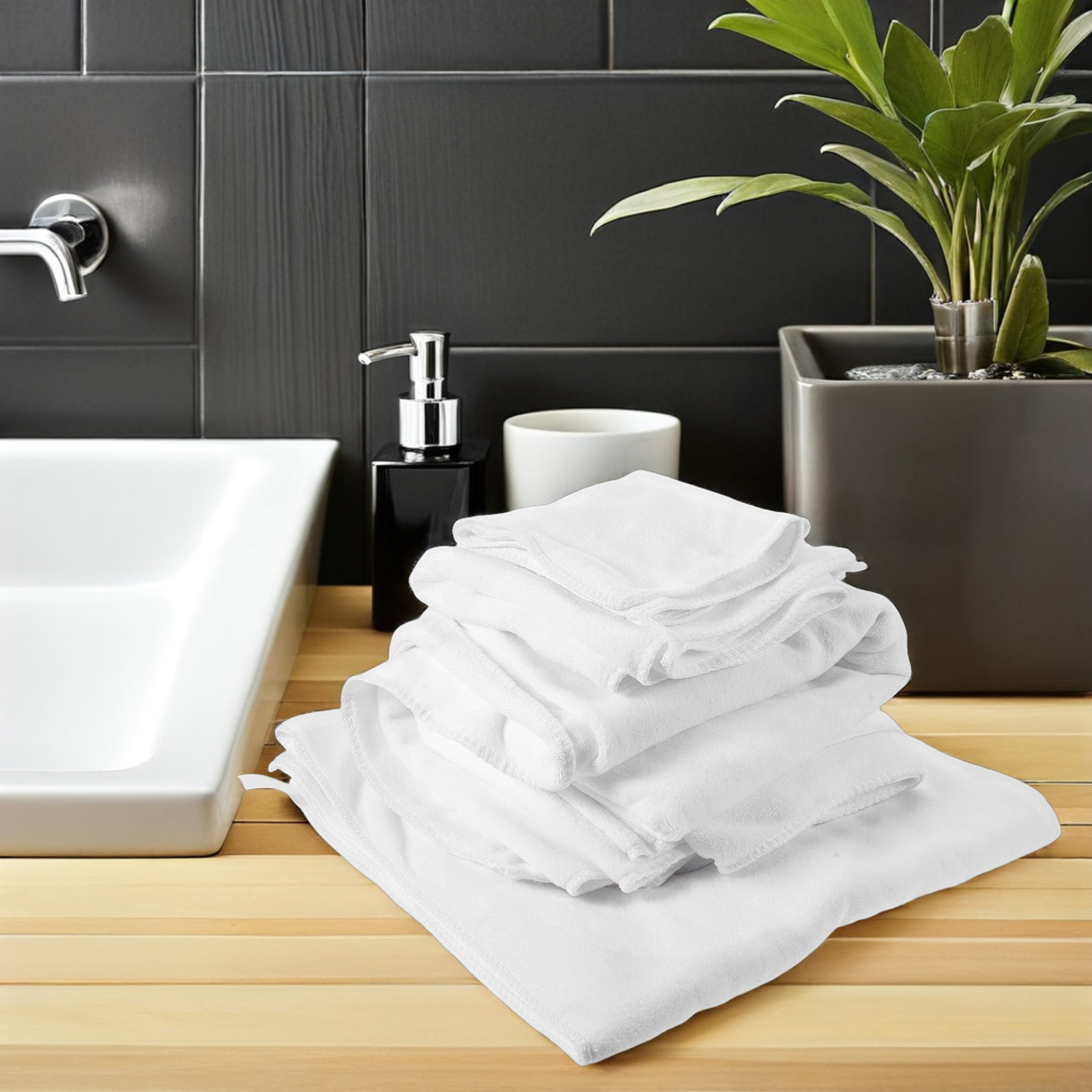 4Pcs Cotton Bath Towel Set Whi - Home Textiles Towel Set review and price