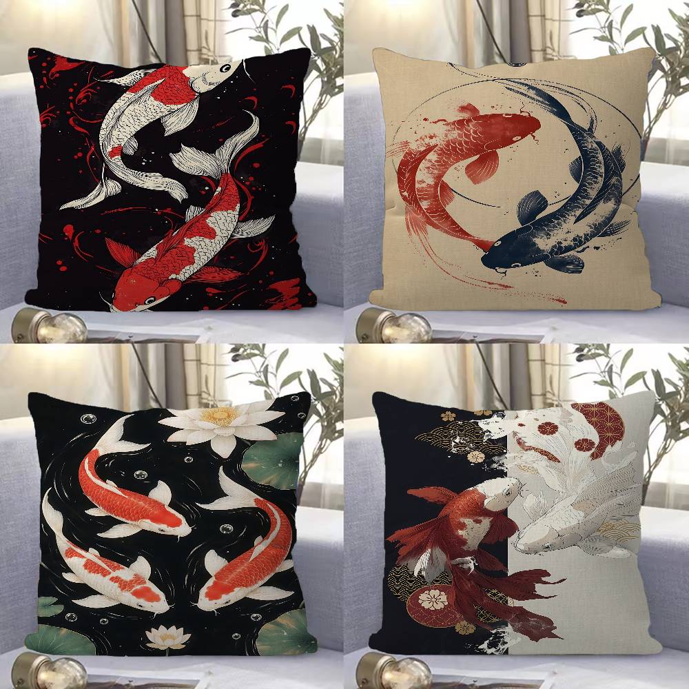Japanese Red Koi Fish Pillow C - Japanese Home Textiles review and price