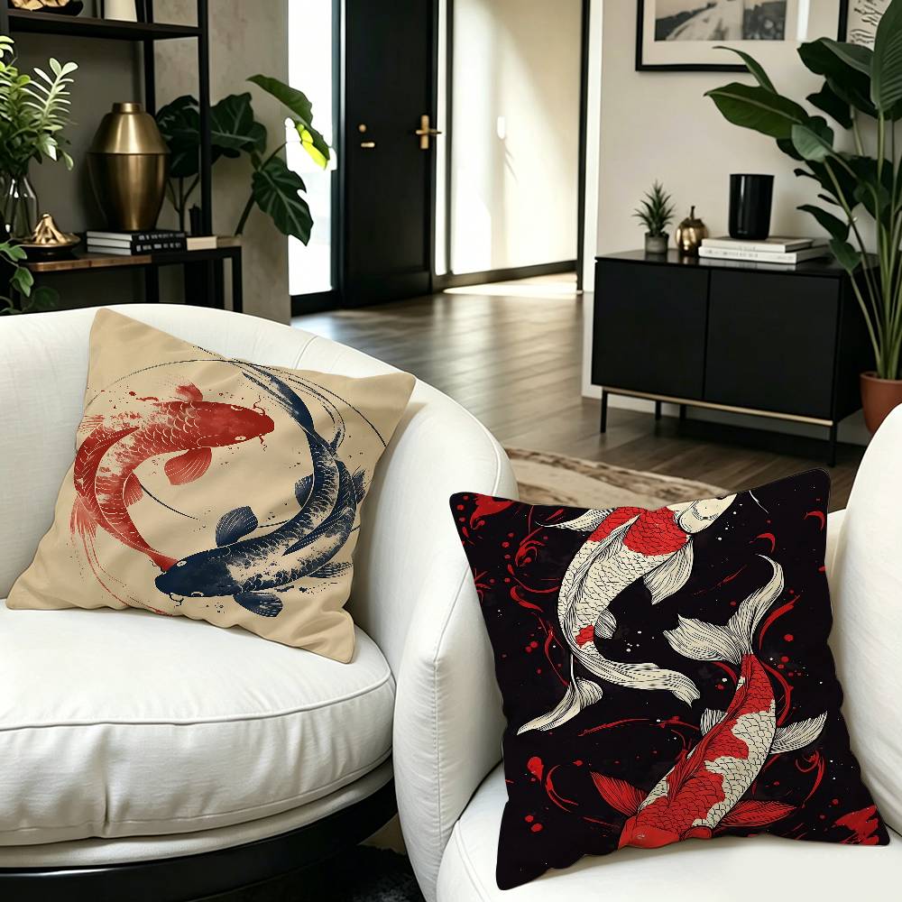Japanese Red Koi Fish Pillow C - Japanese Home Textiles review and price