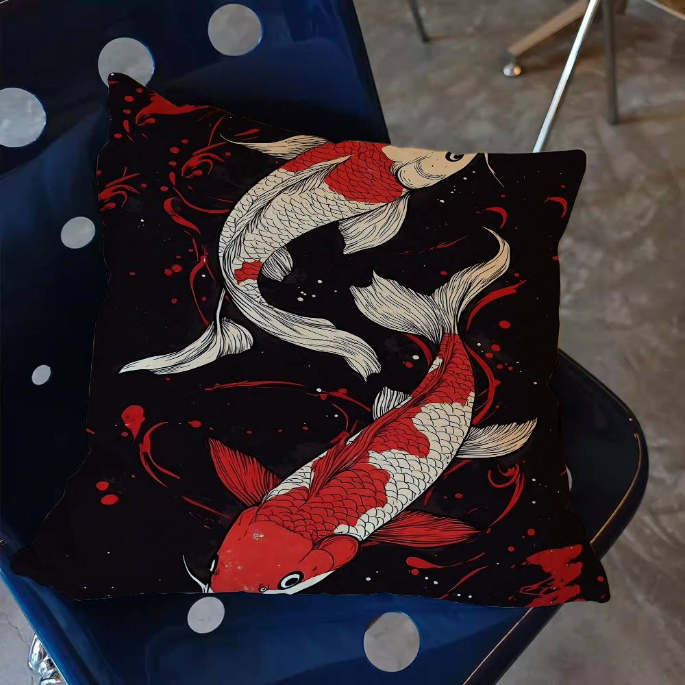Japanese Red Koi Fish Pillow C - Japanese Home Textiles review and price