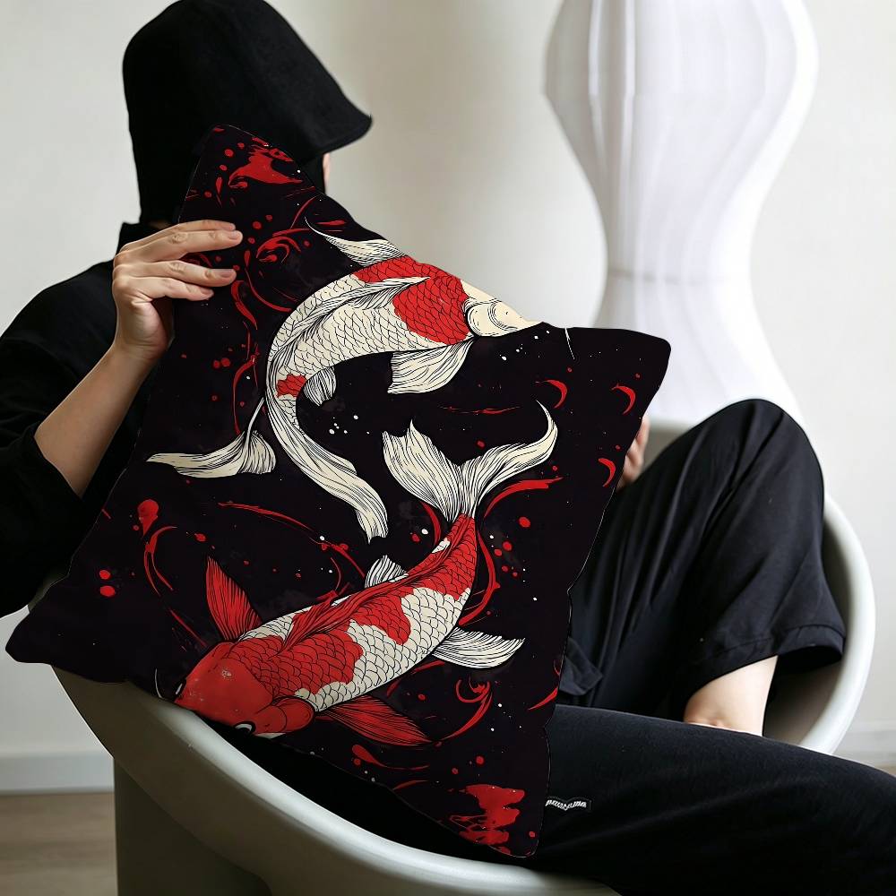 Japanese Red Koi Fish Pillow C - Japanese Home Textiles review and price