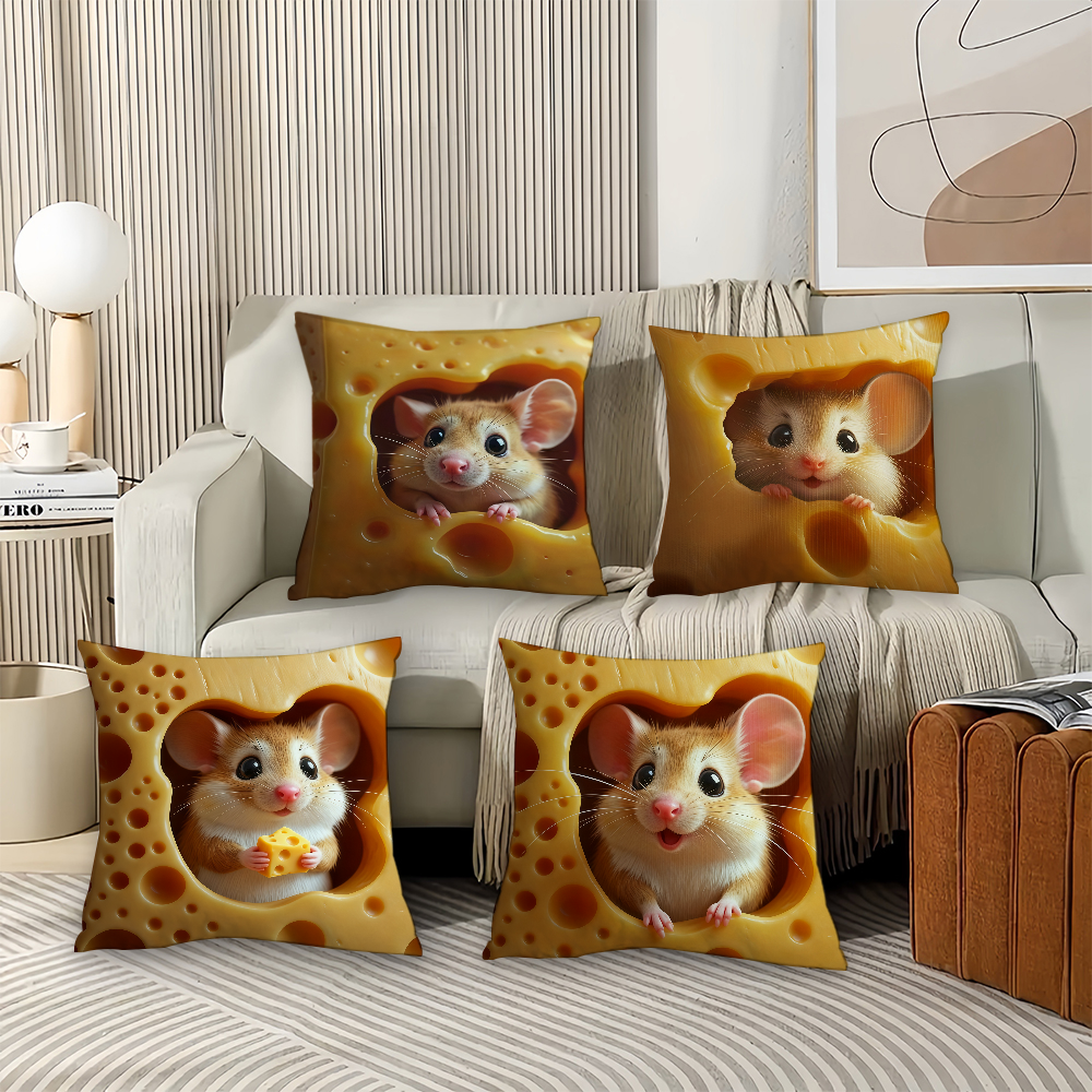 Kawaii Cute Mouse-in-Cheese Pi - Pillow Cover 20X20 review and price