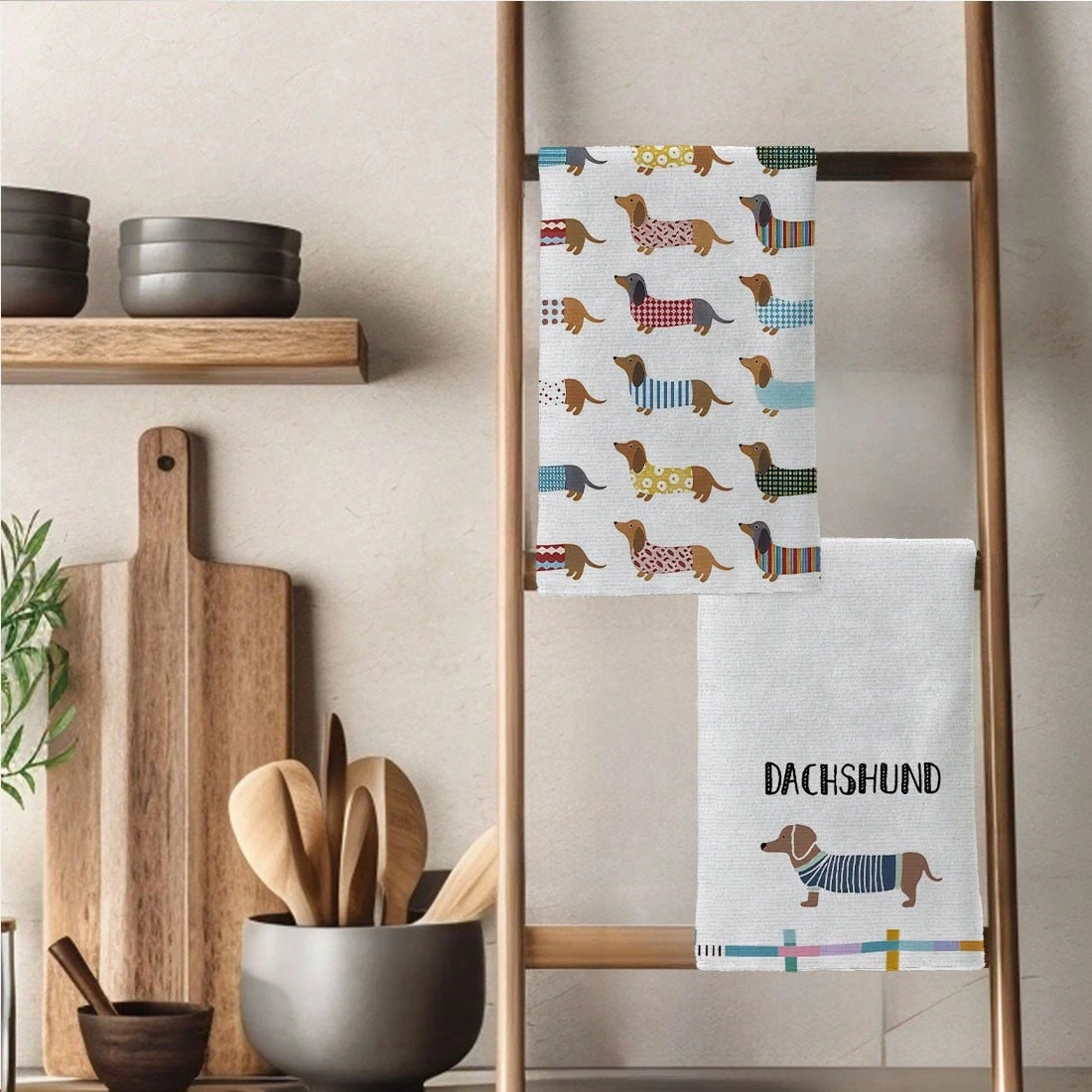 2PC Watercolor Cartoon Dachshu - Home Textiles Towel Set review and price