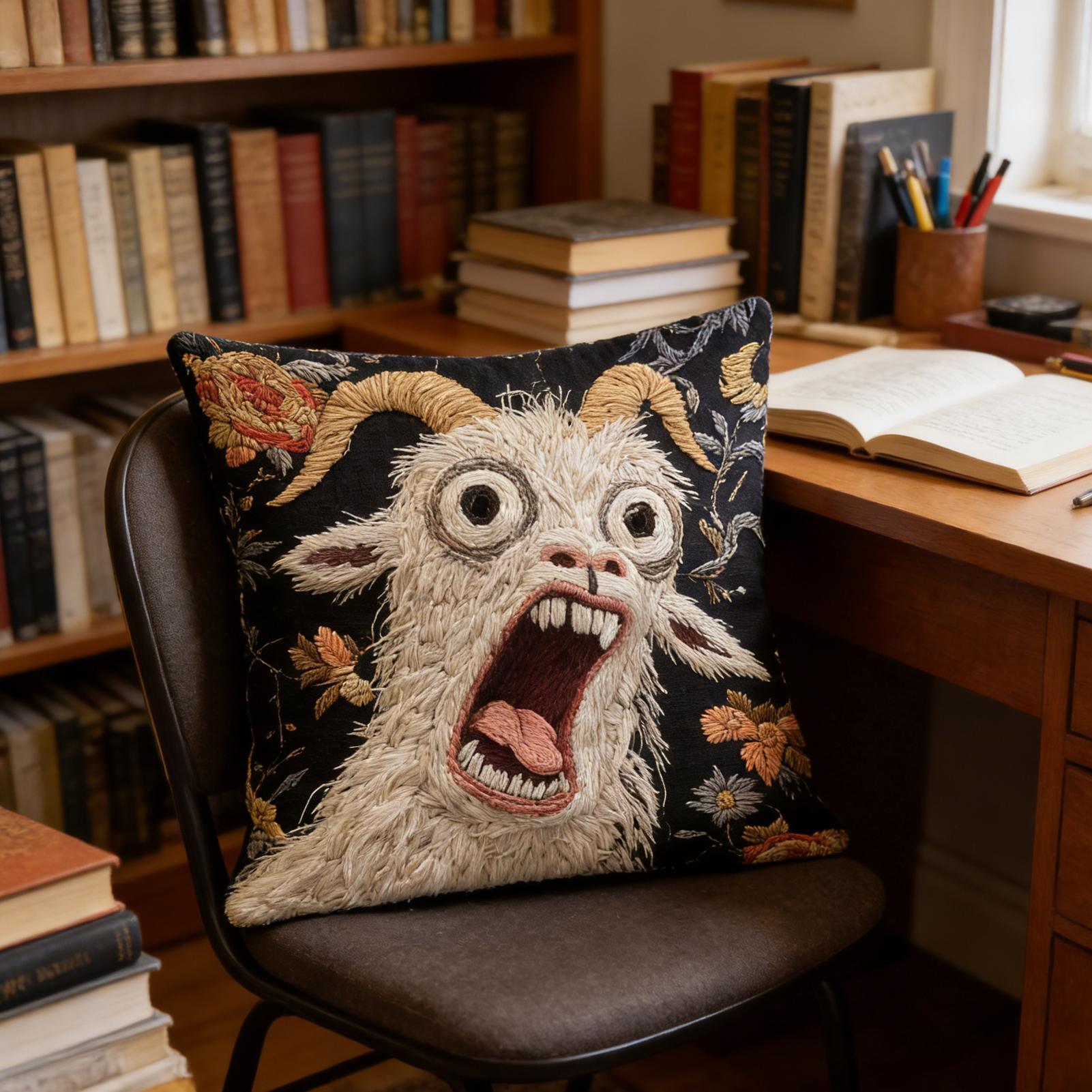 45x45cm Screaming Goat Pillow  - Pillow Cover 20X20 review and price