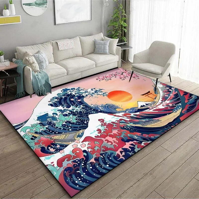 Japanese Art Kanagawa Waves Ca - Japanese Home Textiles review and price