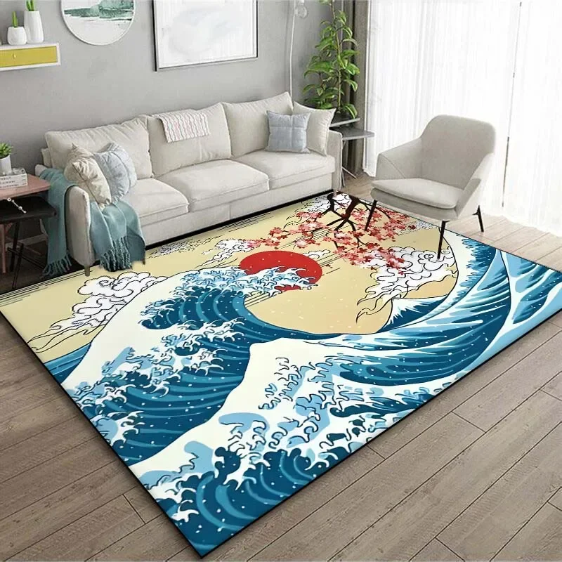 Japanese Art Kanagawa Waves Ca - Japanese Home Textiles review and price