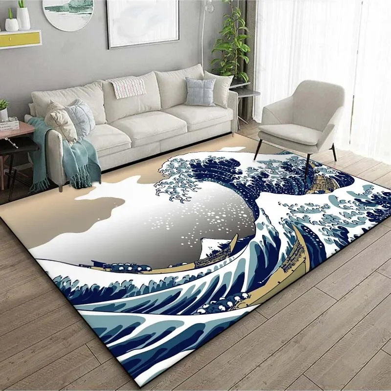 Japanese Art Kanagawa Waves Ca - Japanese Home Textiles review and price