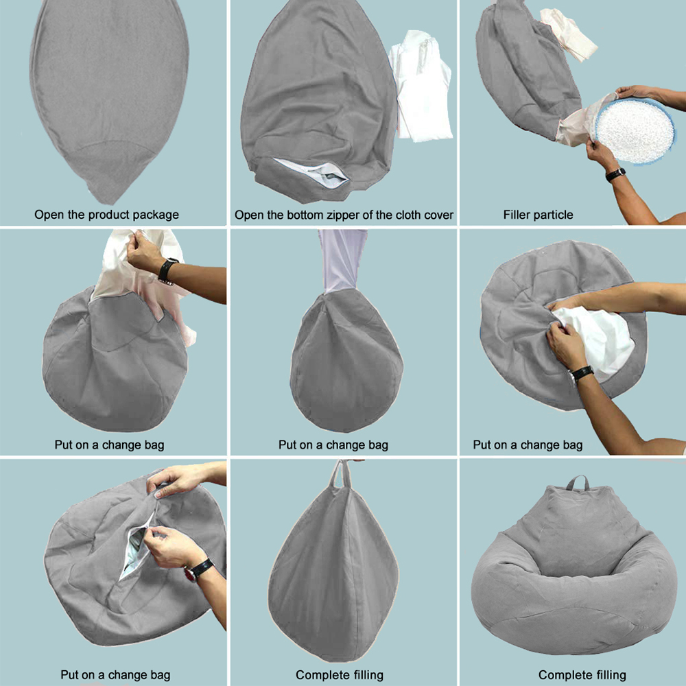 Large Small Lazy Sofa Cover Ch - Floor Cushion Pouf review and price