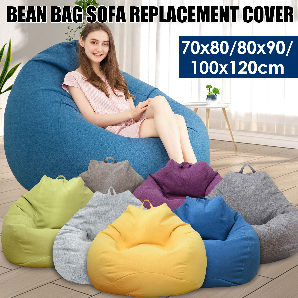 Lazy Sofa Cover Solid Chair Co - Floor Cushion Pouf review and price